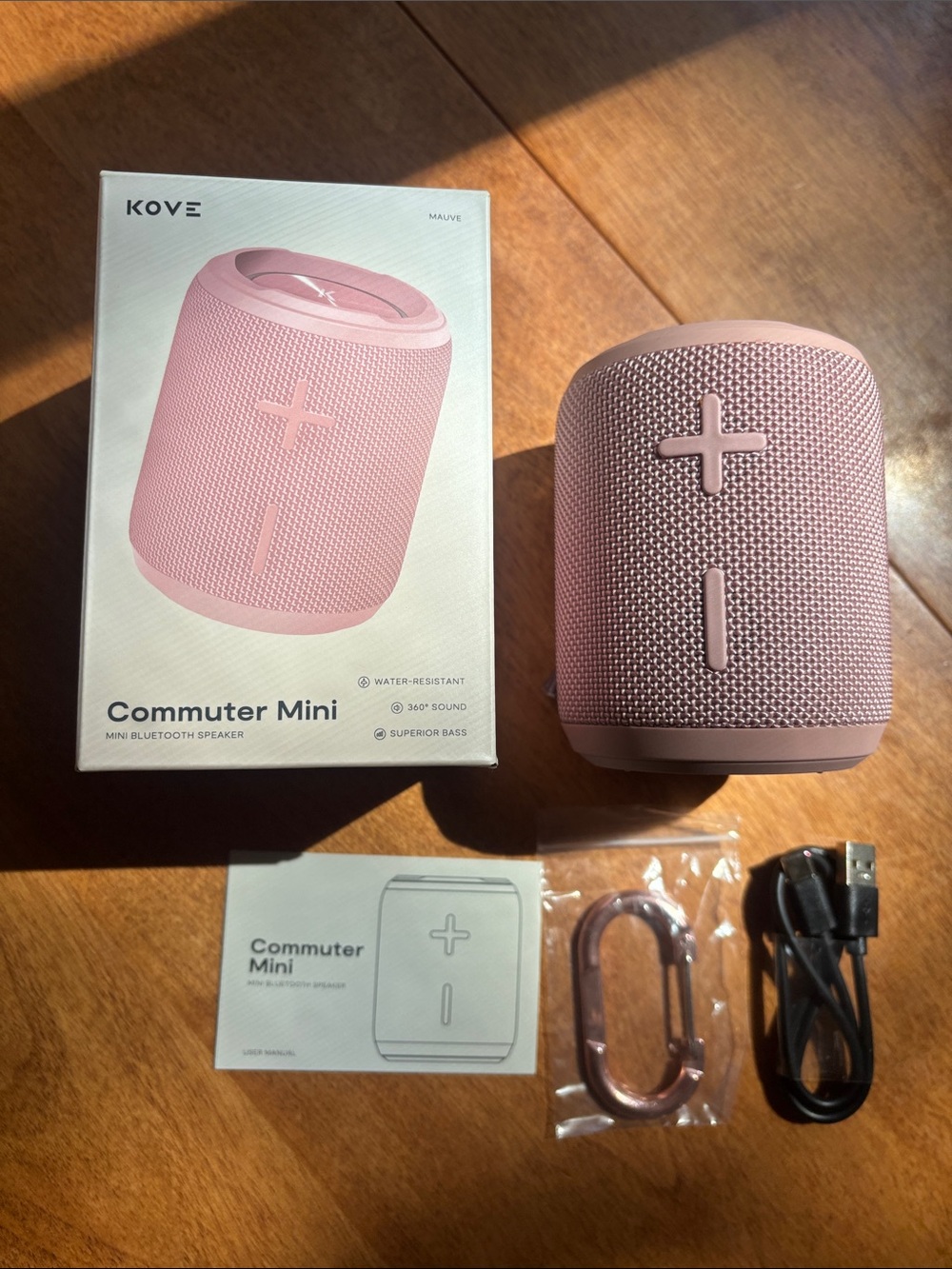Kove Commuter Mini Portable Bluetooth Speaker — Mauve Pink
